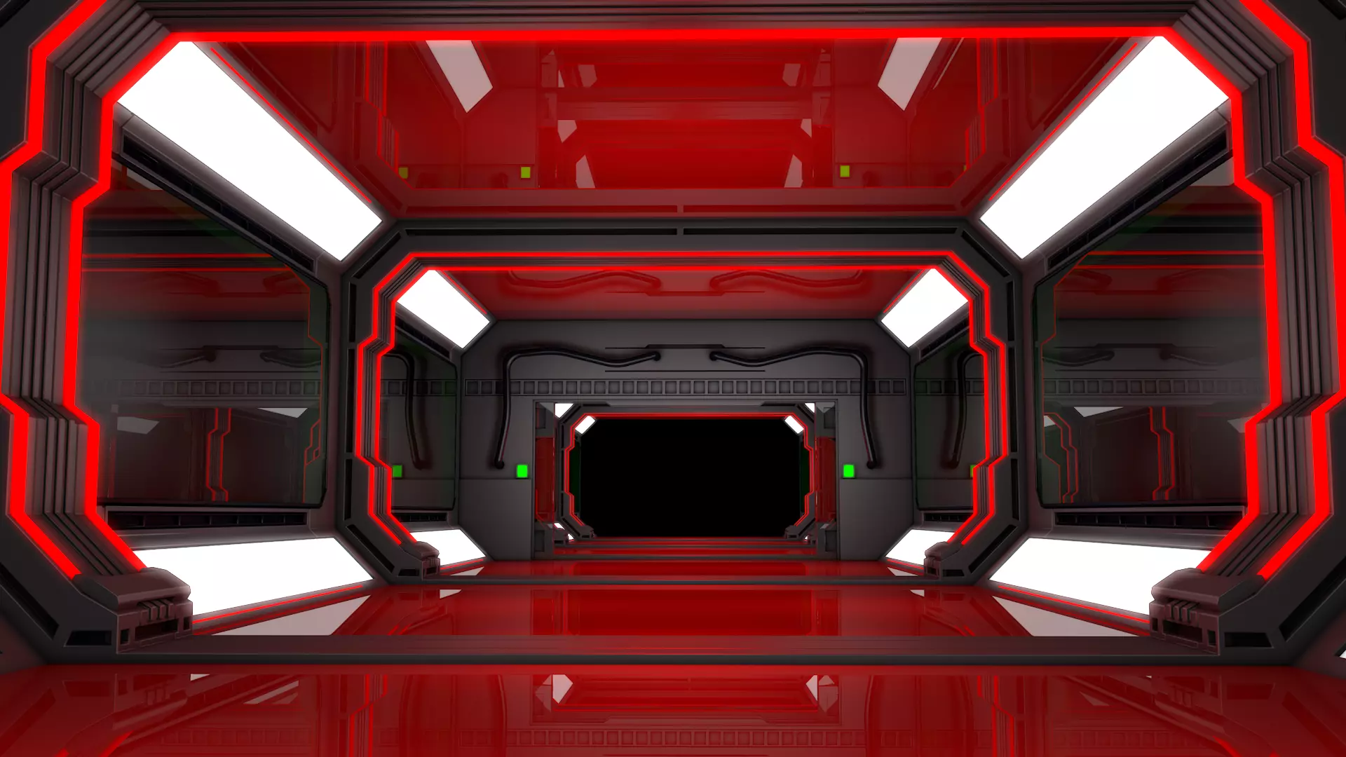 Sci fi Corridor Futuristic 3D model_6