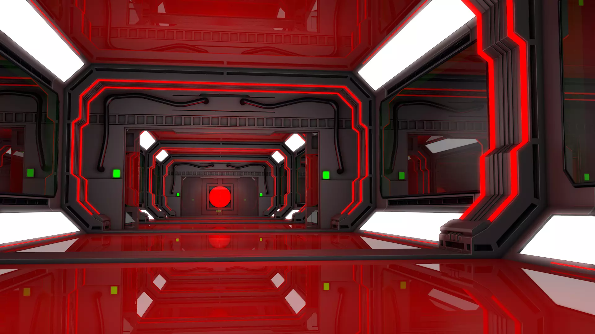 Sci fi Corridor Futuristic 3D model_4