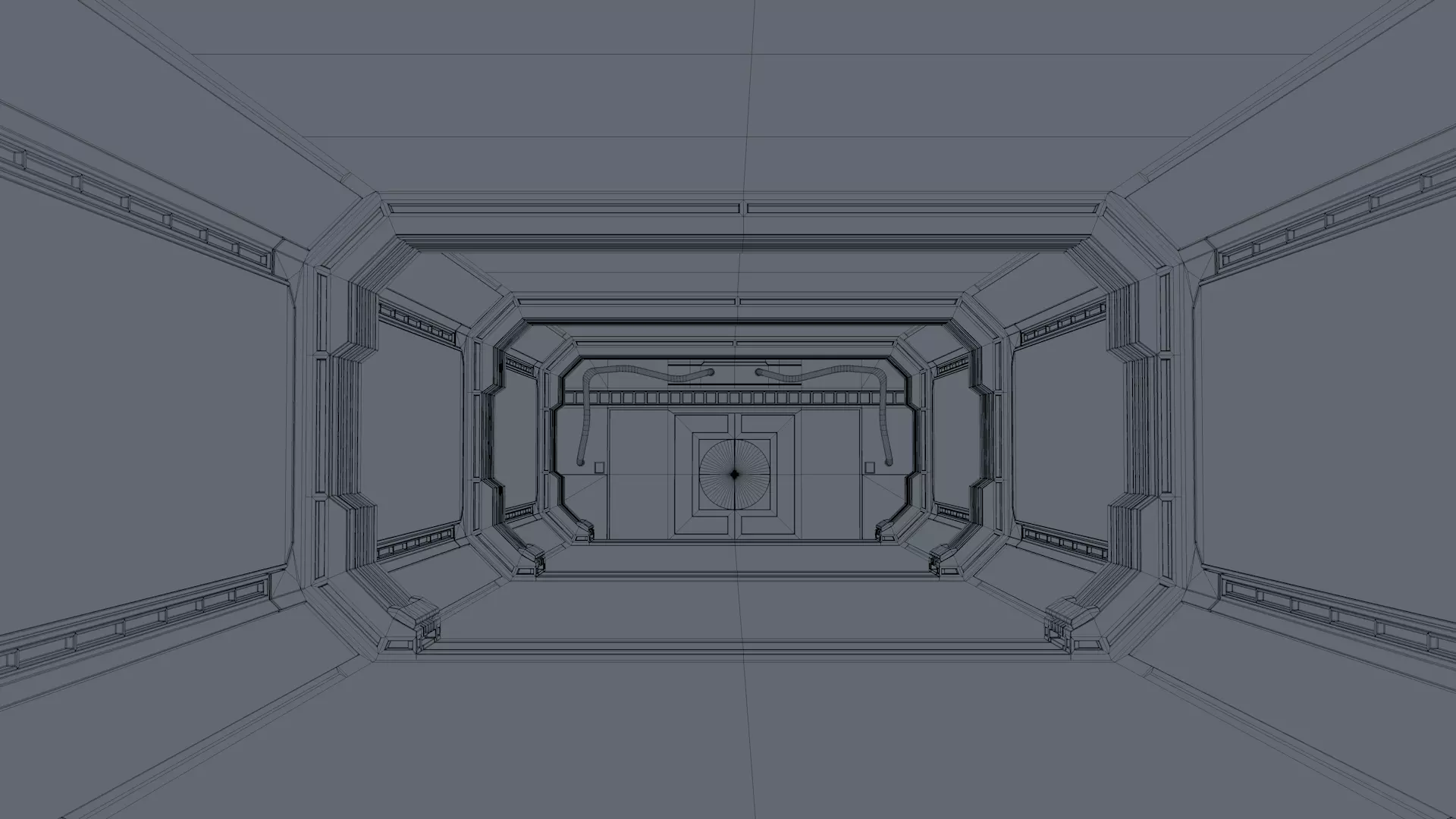 Sci fi Corridor Futuristic 3D model_9