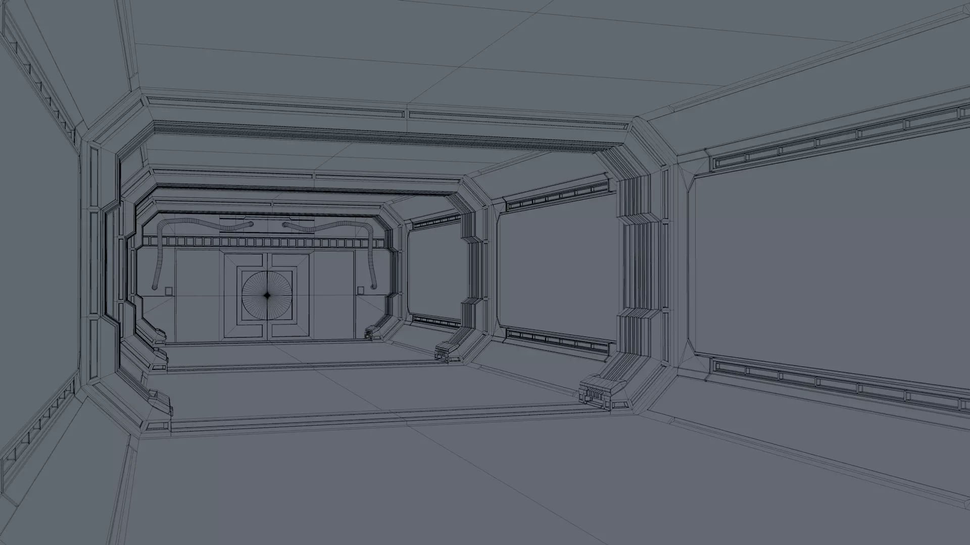 Sci fi Corridor Futuristic 3D model_11