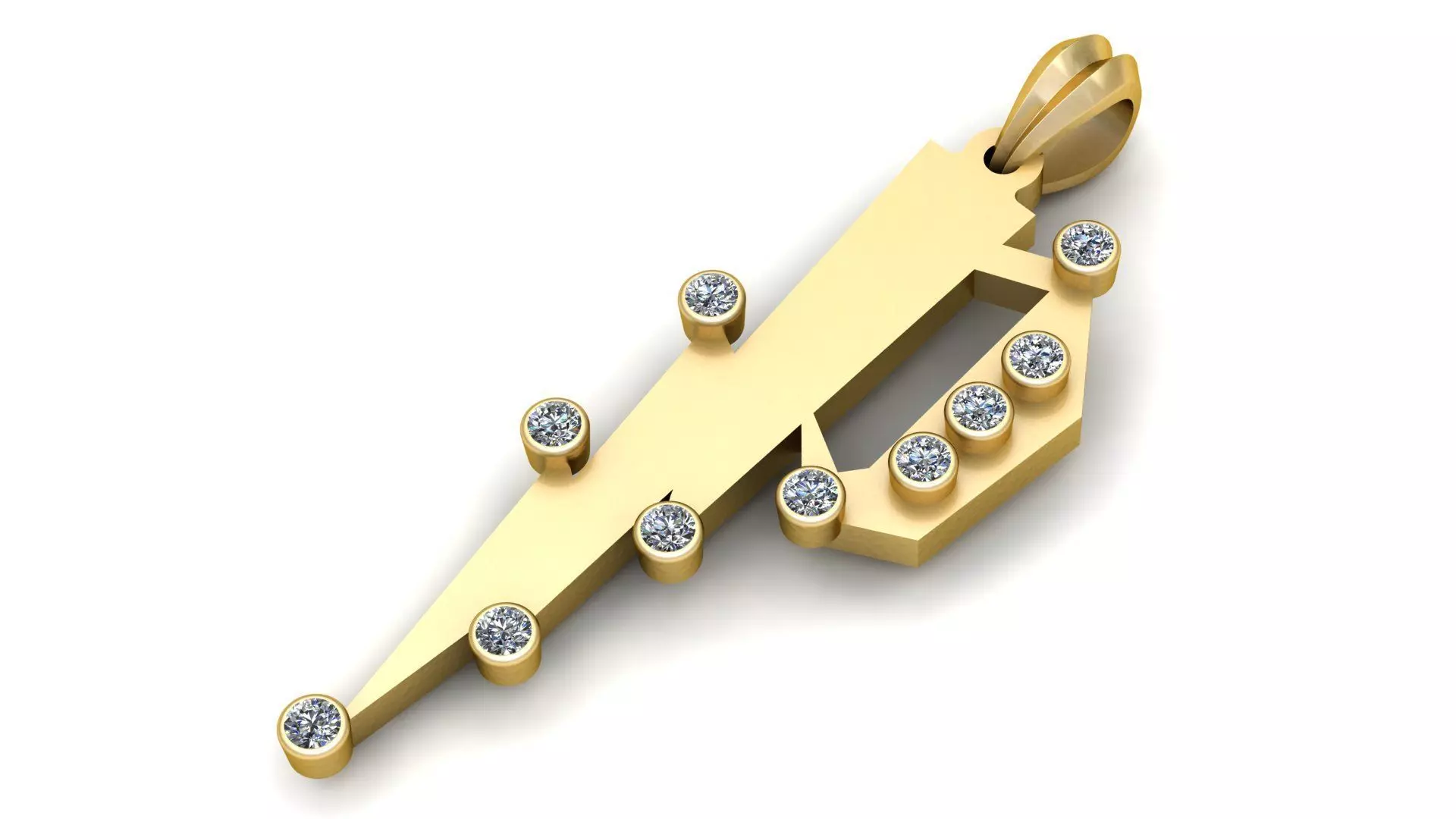 Letter P Pendant 3D Printable Model 3D print model_1