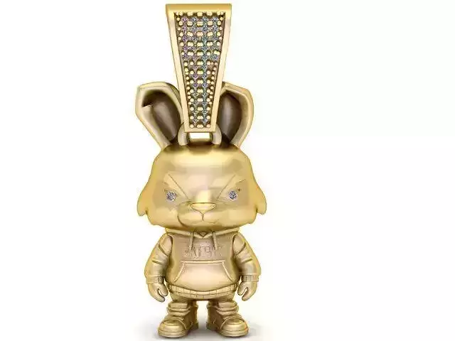 Angry Rabbit Pendant 3D Printable Model