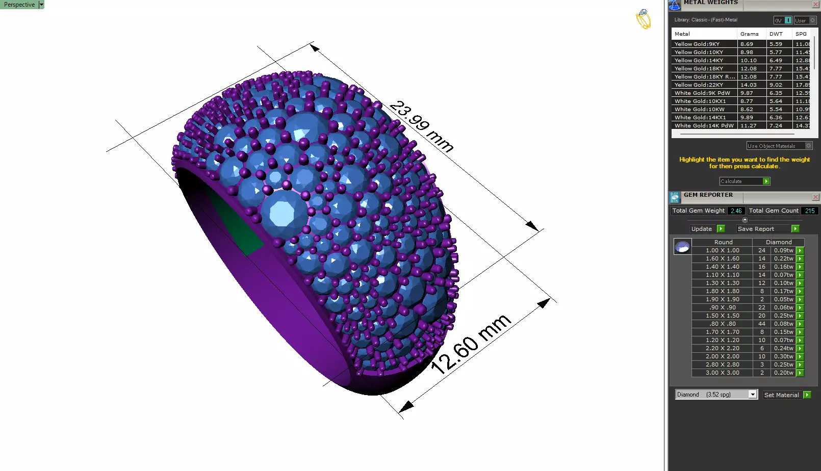 Custom Pave Style Mosaic Diamond Setting Ring - Hiphop Ring 3D print model_6