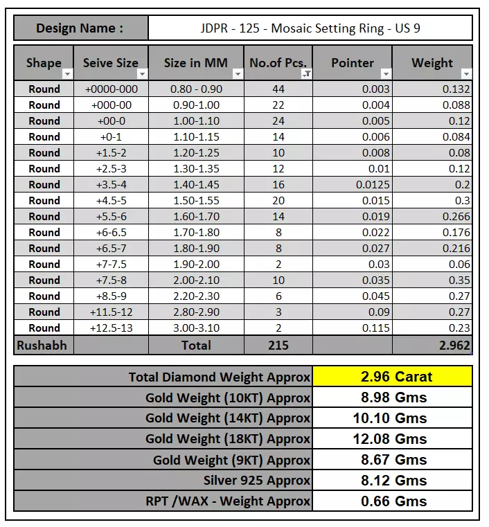 Custom Pave Style Mosaic Diamond Setting Ring - Hiphop Ring 3D print model_16
