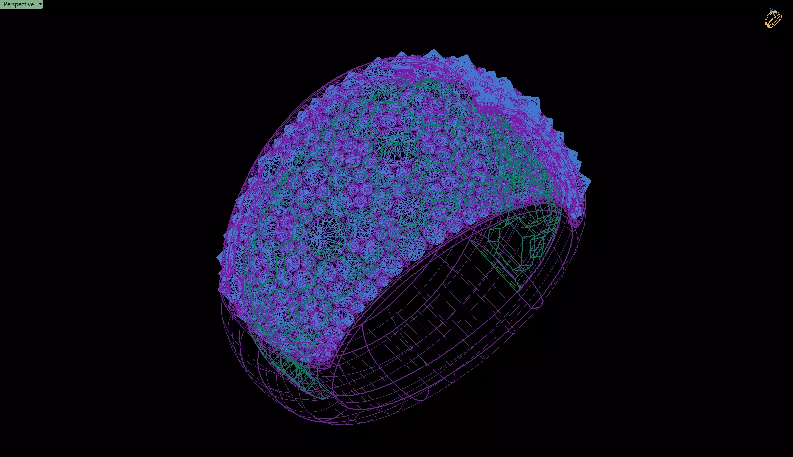 Custom Pave Style Mosaic Reverses Diamond Ring - Hiphop Ring 3D print model_14