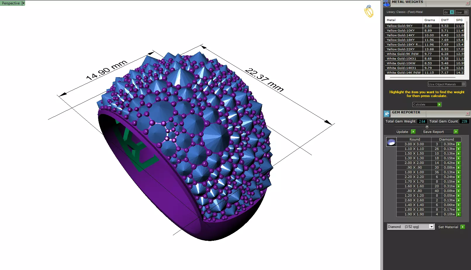 Custom Pave Style Mosaic Reverses Diamond Ring - Hiphop Ring 3D print model_6