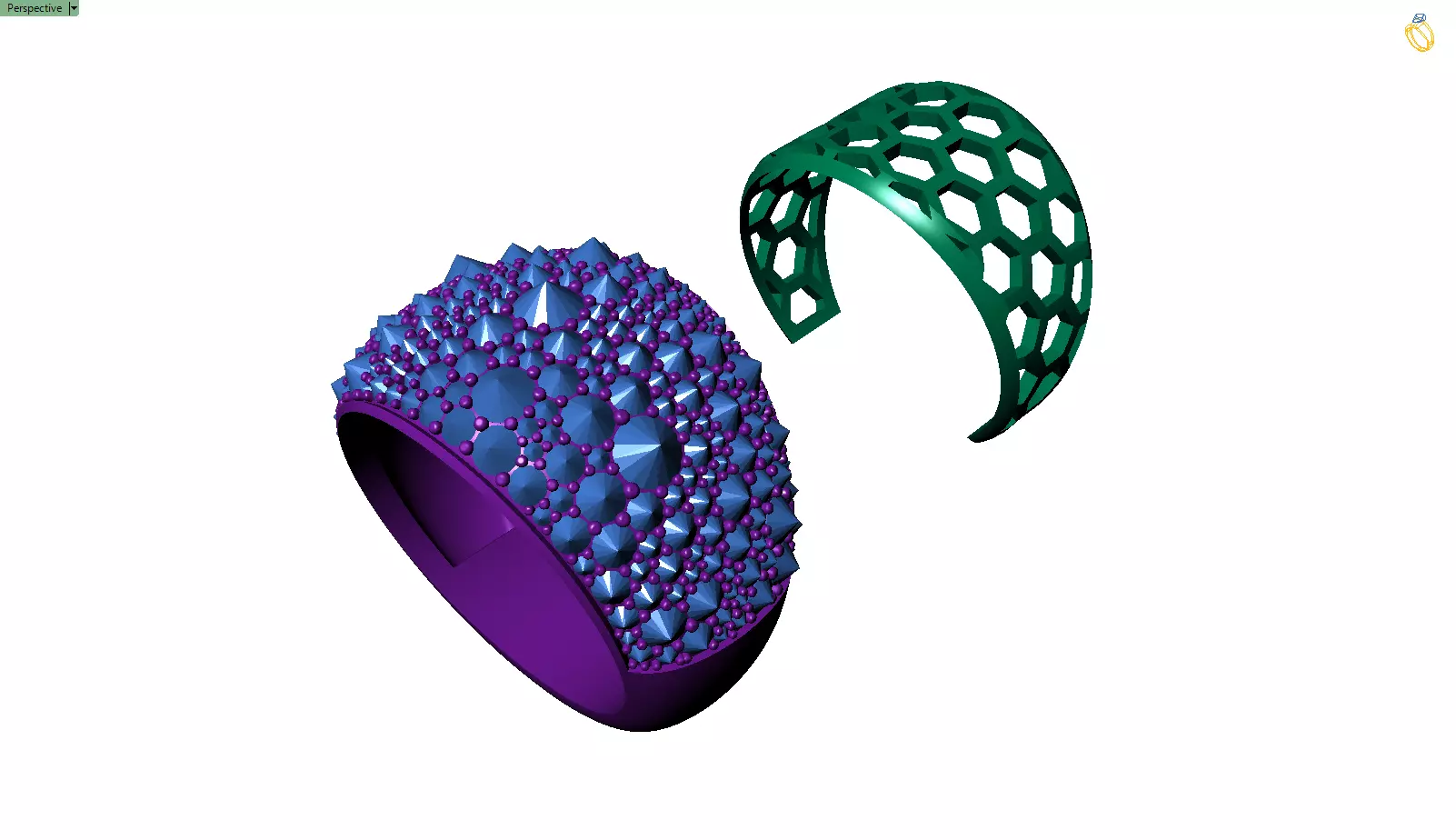 Custom Pave Style Mosaic Reverses Diamond Ring - Hiphop Ring 3D print model_12