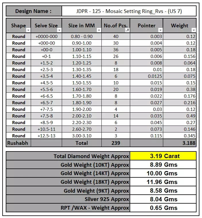 Custom Pave Style Mosaic Reverses Diamond Ring - Hiphop Ring 3D print model_17