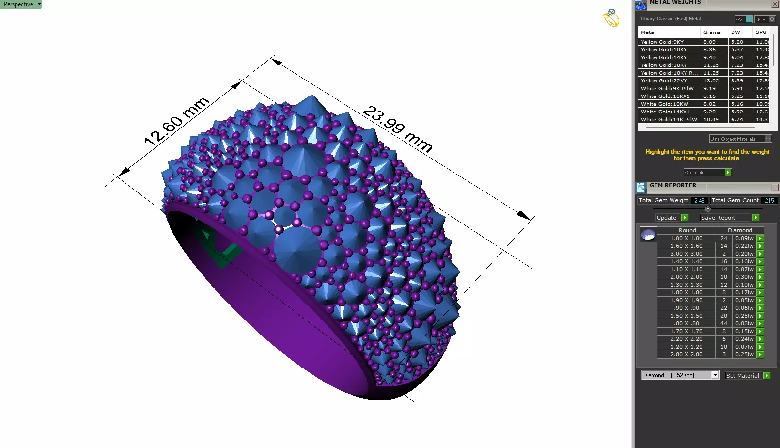 Custom Pave Style Mosaic Reverses Diamond Ring - Hiphop Ring 3D print model_6