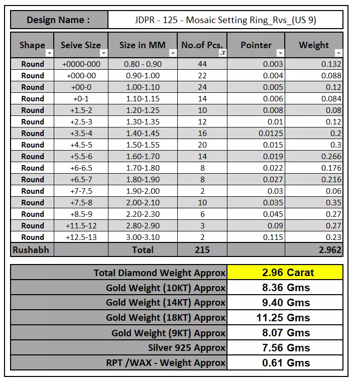 Custom Pave Style Mosaic Reverses Diamond Ring - Hiphop Ring 3D print model_16