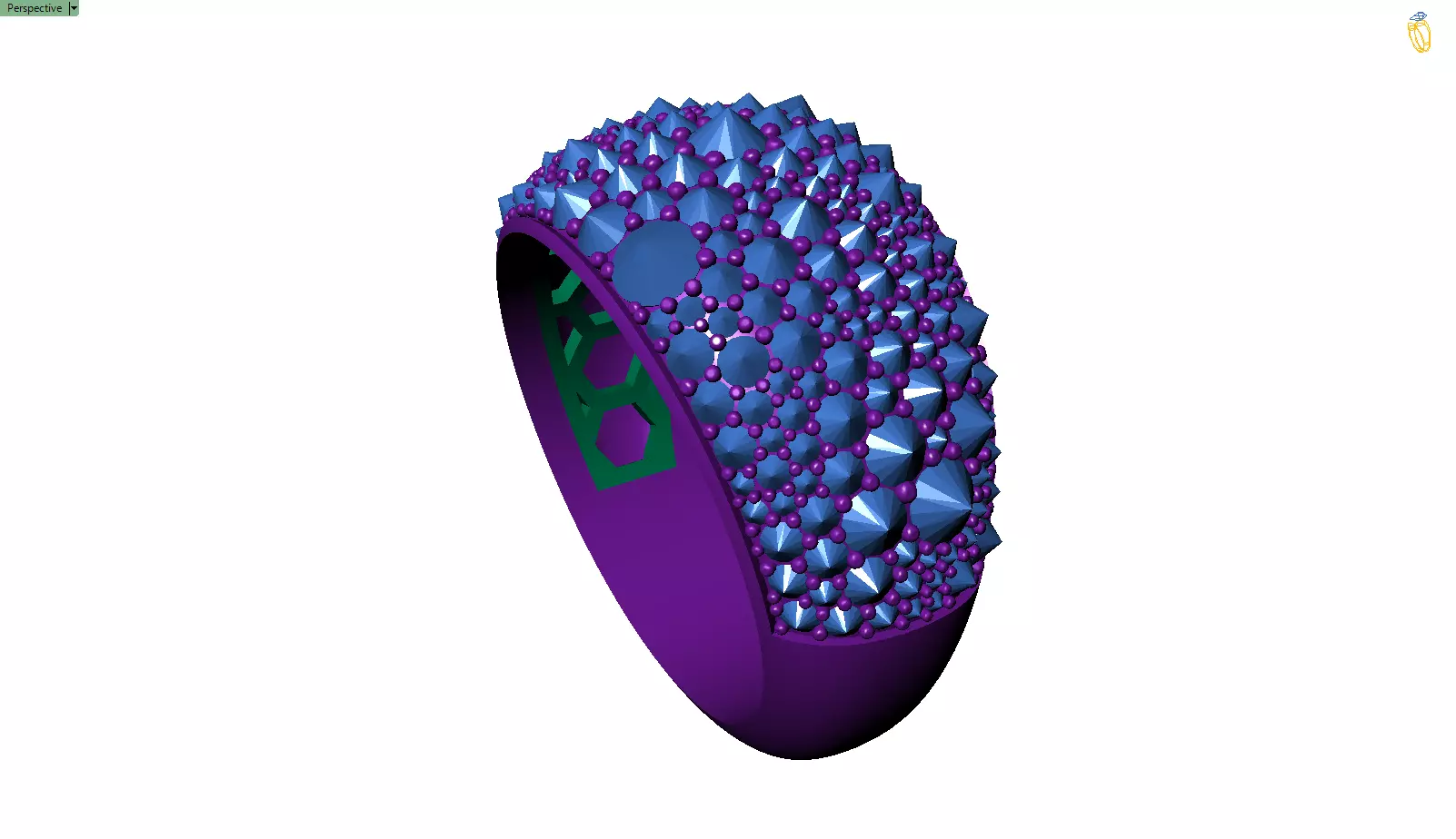 Custom Pave Style Mosaic Reverses Diamond Ring - Hiphop Ring 3D print model_8
