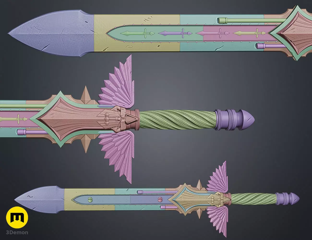 Dark Angels Power Sword 3D print model_4