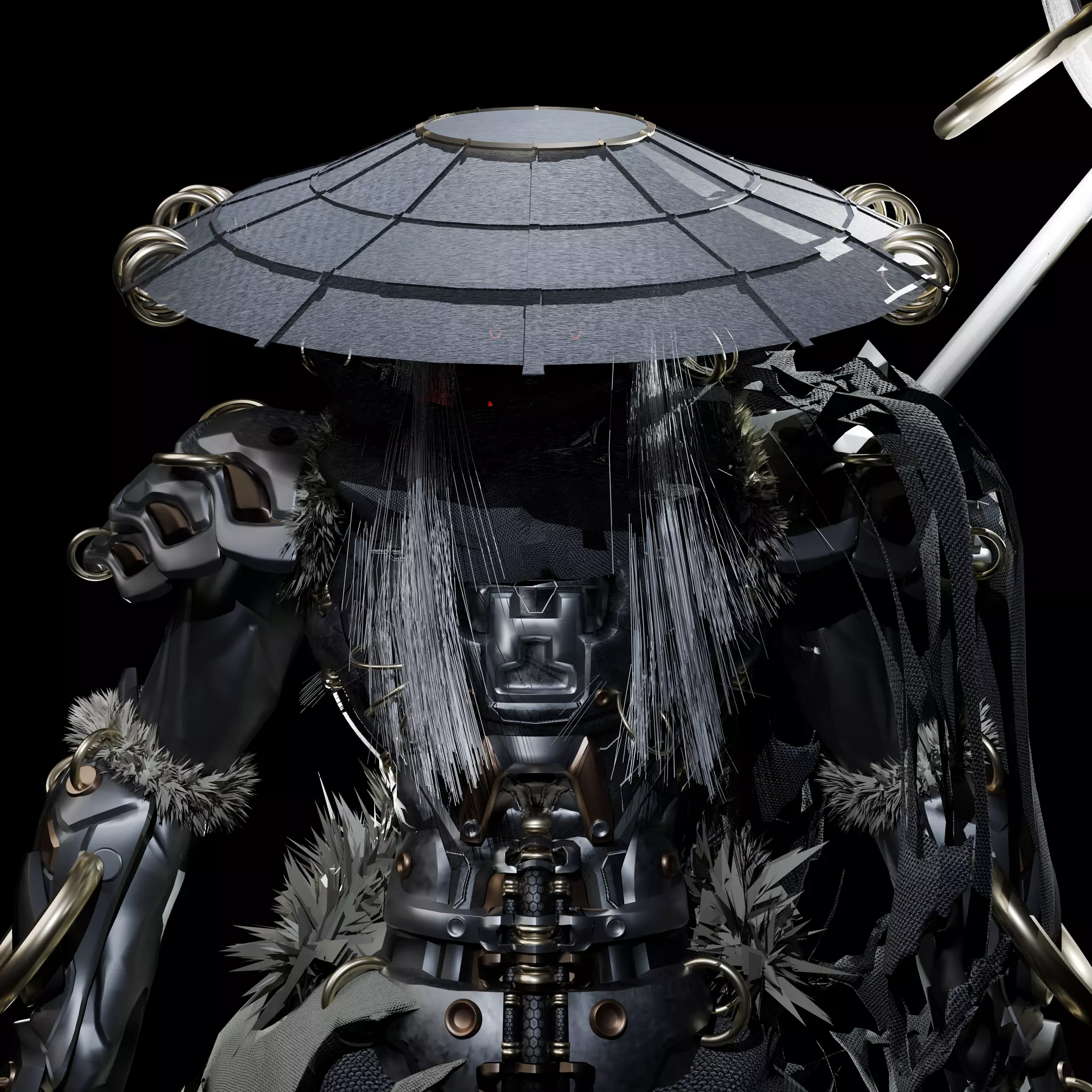 Cyberpunk SkullMaster Character Low-poly 3D model_1