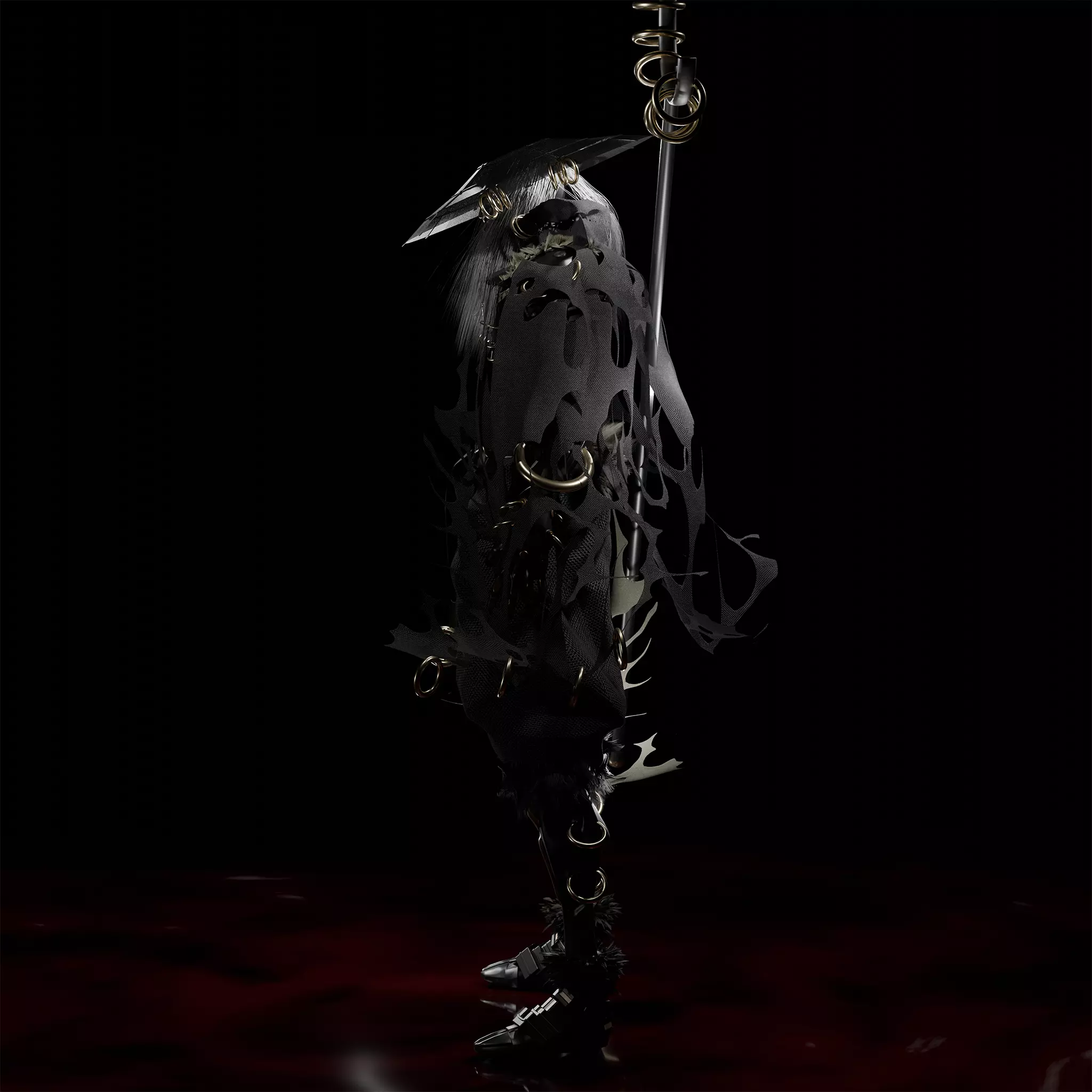 Cyberpunk SkullMaster Character Low-poly 3D model_6