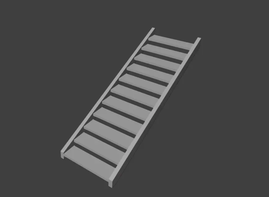 realistic stairs Low-poly 3D model_1
