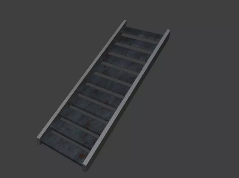 realistic stairs Low-poly 3D model_0