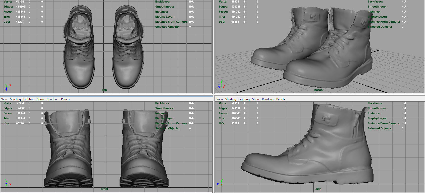 Hiking Boots 2 Low-poly 3D model_10