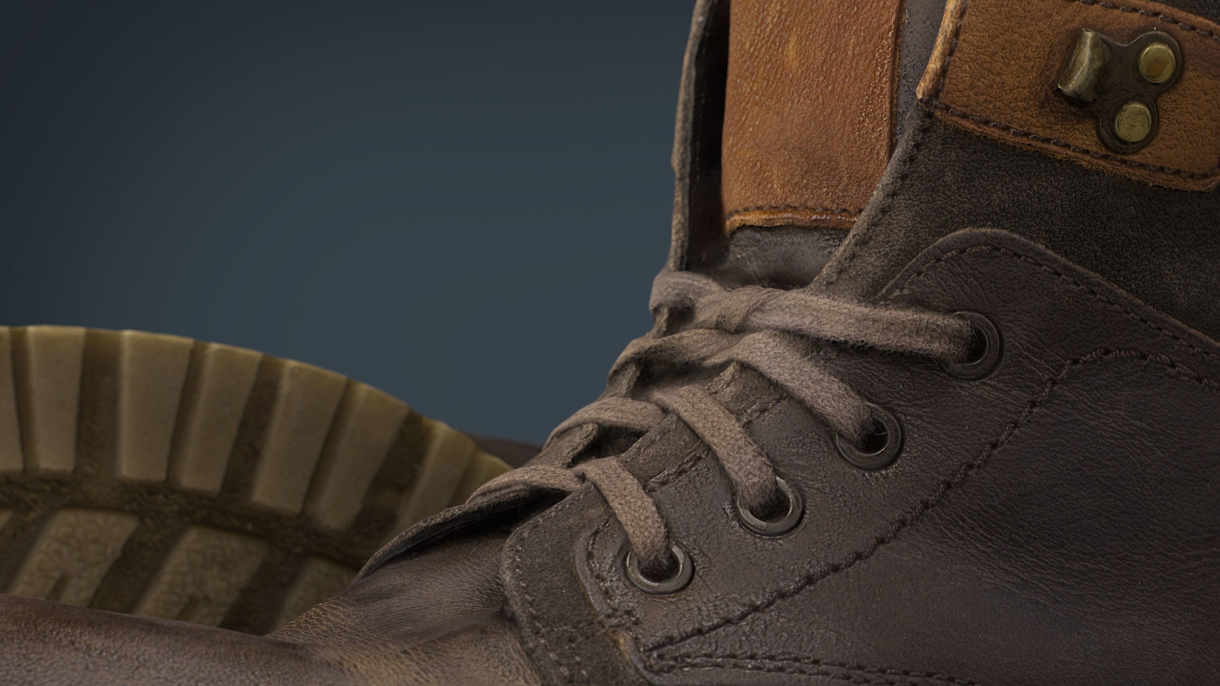 Hiking Boots 2 Low-poly 3D model_2