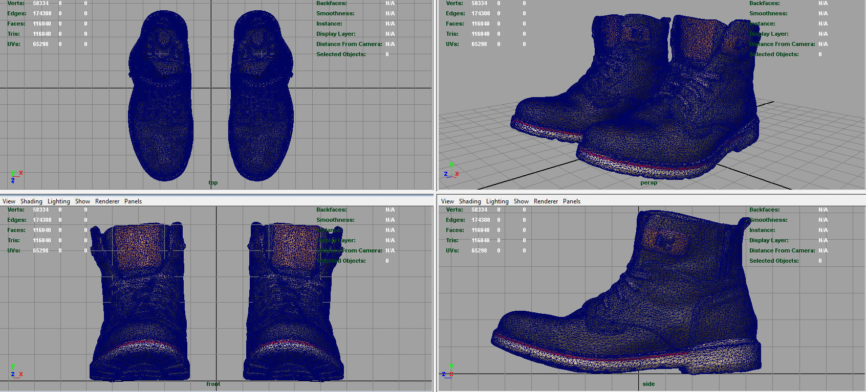 Hiking Boots 2 Low-poly 3D model_12