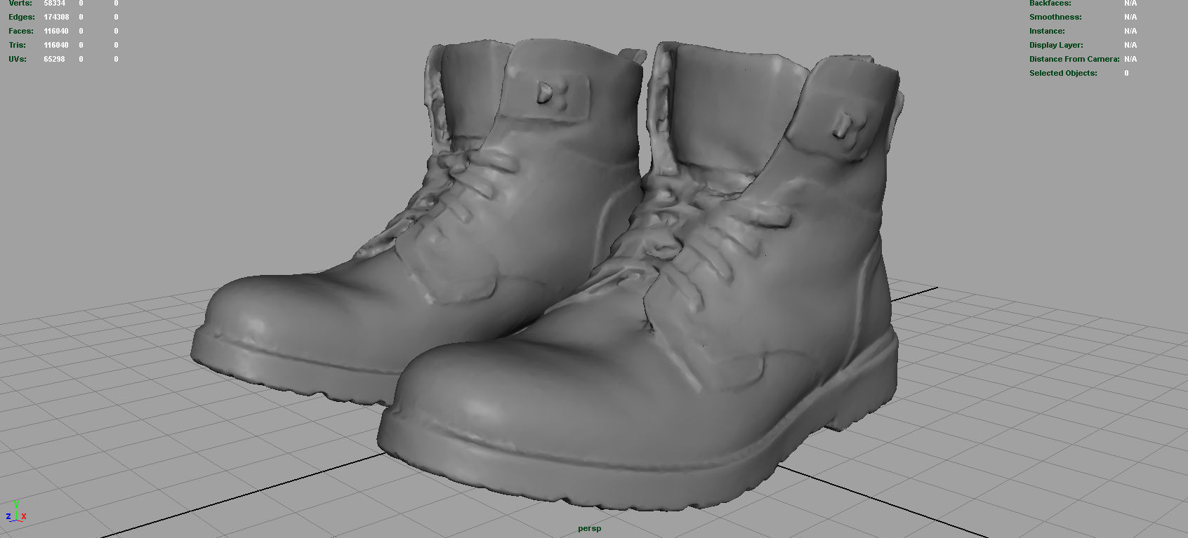 Hiking Boots 2 Low-poly 3D model_7
