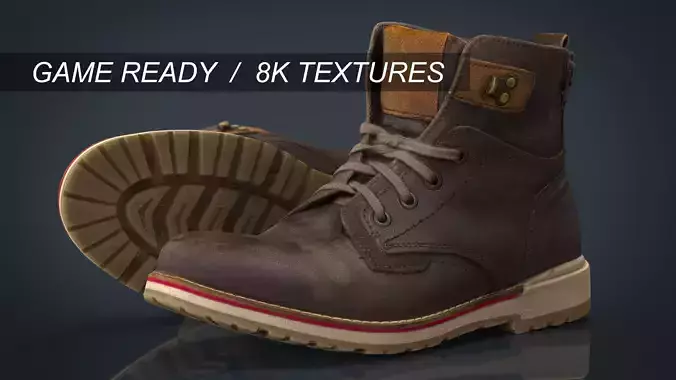 Hiking Boots 2 Low-poly 3D model
