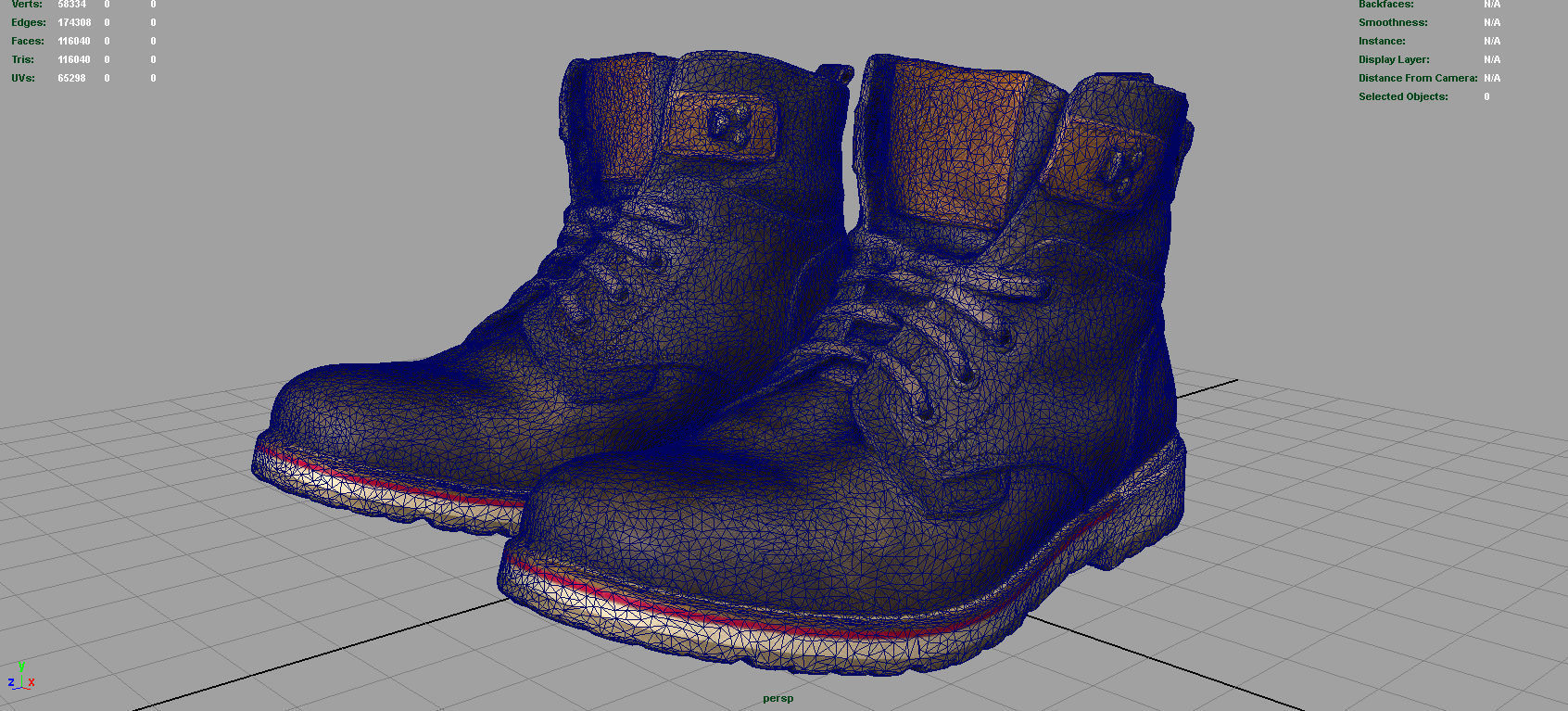 Hiking Boots 2 Low-poly 3D model_8