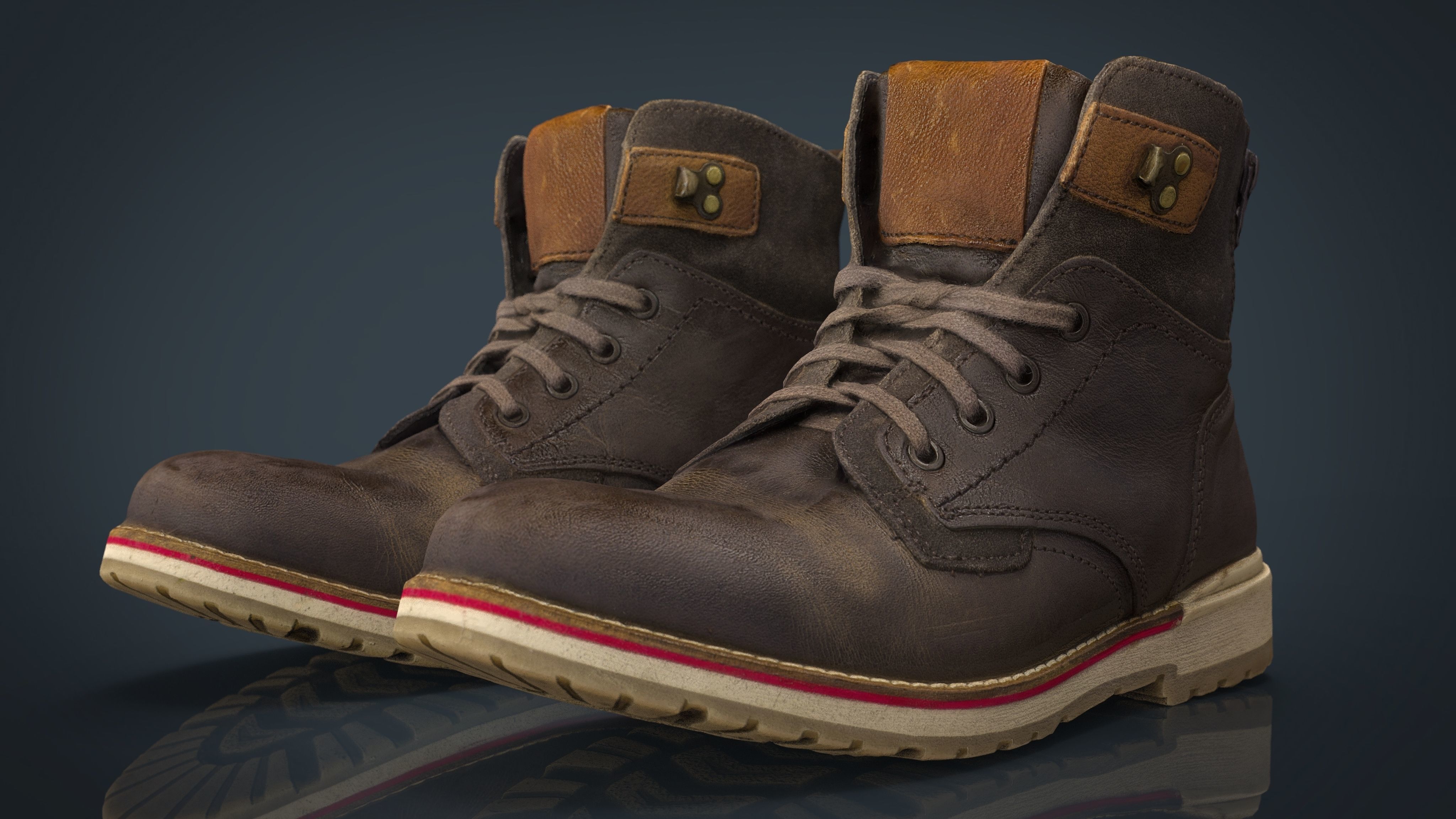 Hiking Boots 2 Low-poly 3D model_5