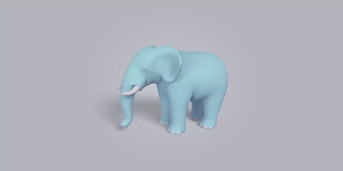 Cartoon Elephant Free low-poly 3D model_0