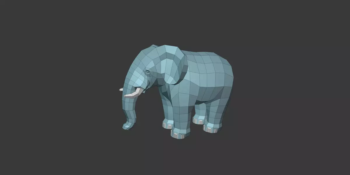 Cartoon Elephant Free low-poly 3D model_3