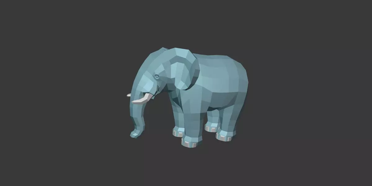 Cartoon Elephant Free low-poly 3D model_2