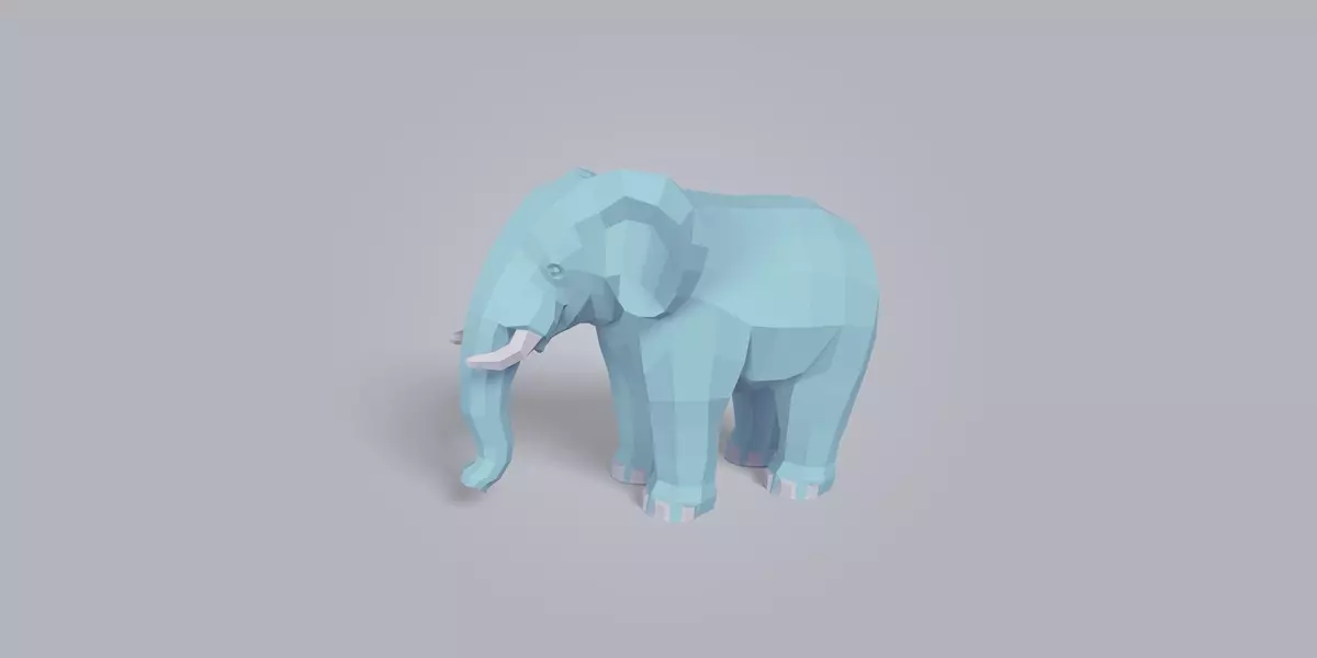 Cartoon Elephant Free low-poly 3D model_1