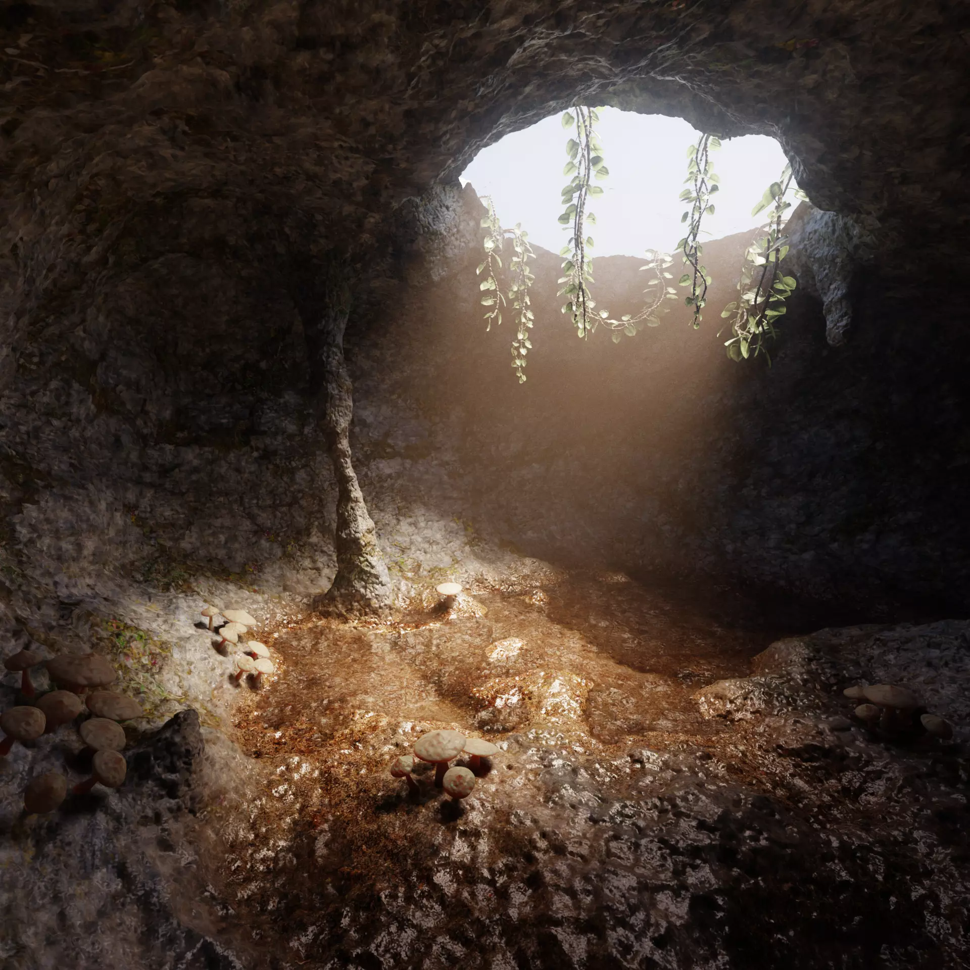 -Cave V3 - with Vegetation - 3D model_12