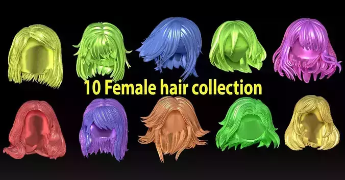 10 Female hair collection