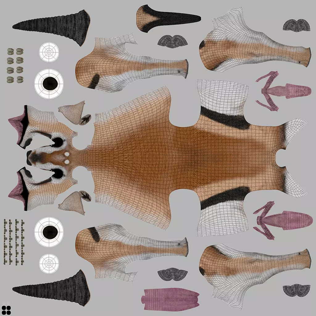 Gazelle 2 FUR 3D model_21