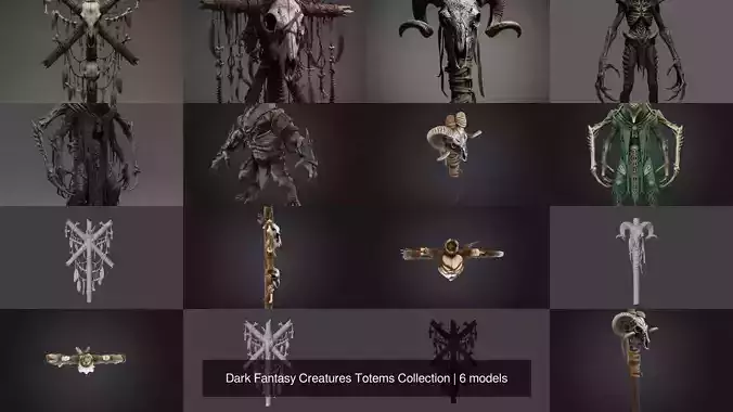 Dark Fantasy Creatures Totems Collection
