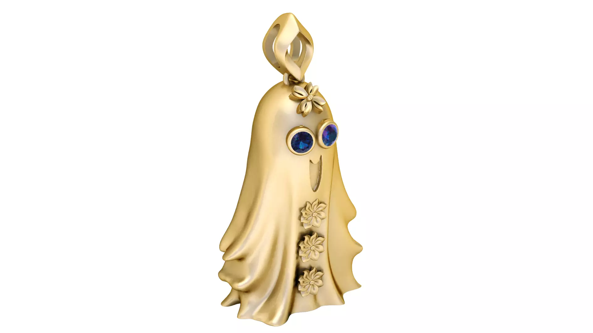 Blooming Ghost Charm Pendant 3D Printable Model 3D print model
