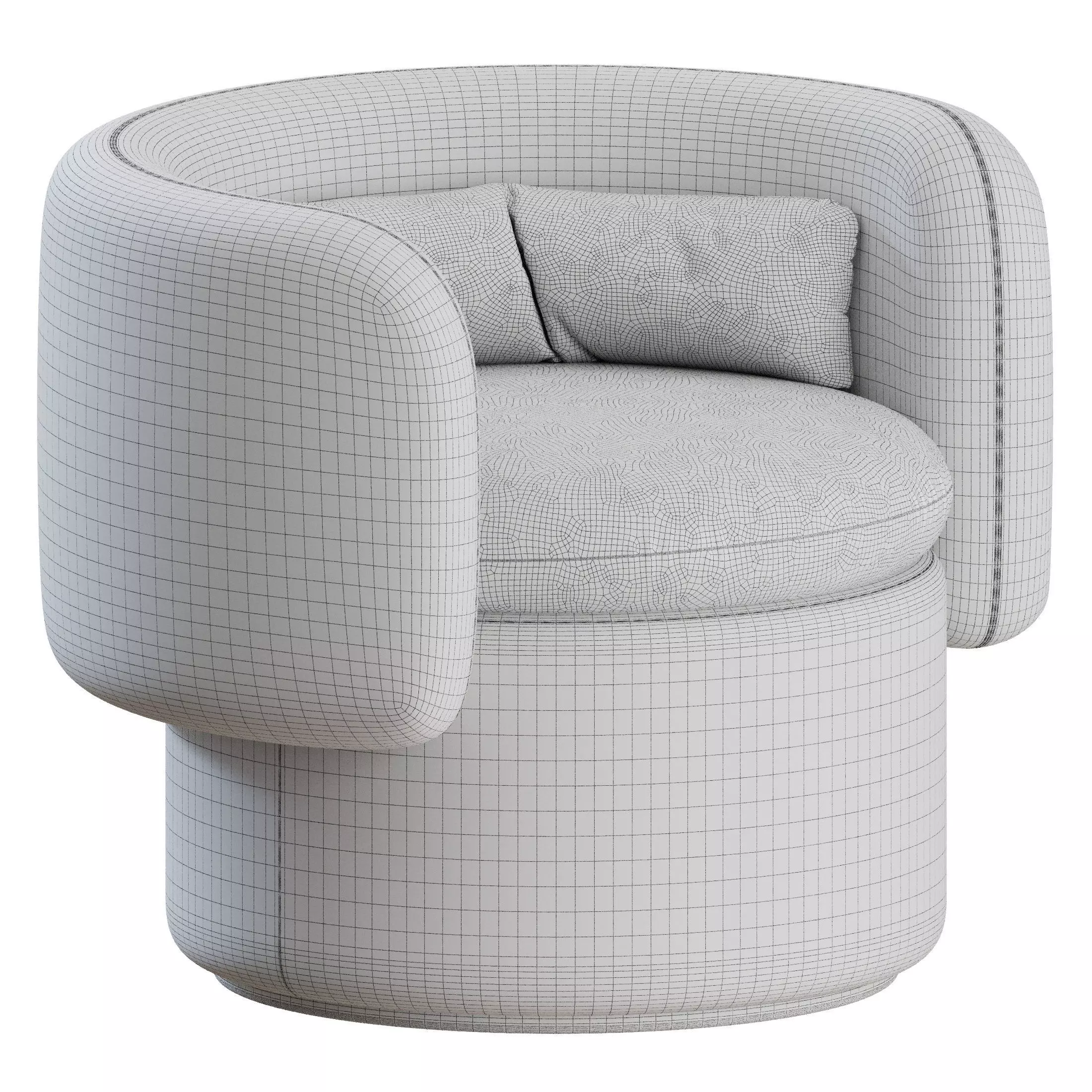 Group Formal Armchair by SCP 3D model_4