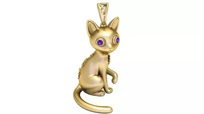 Enchanted Kitty Pendant  3D Printable Model   