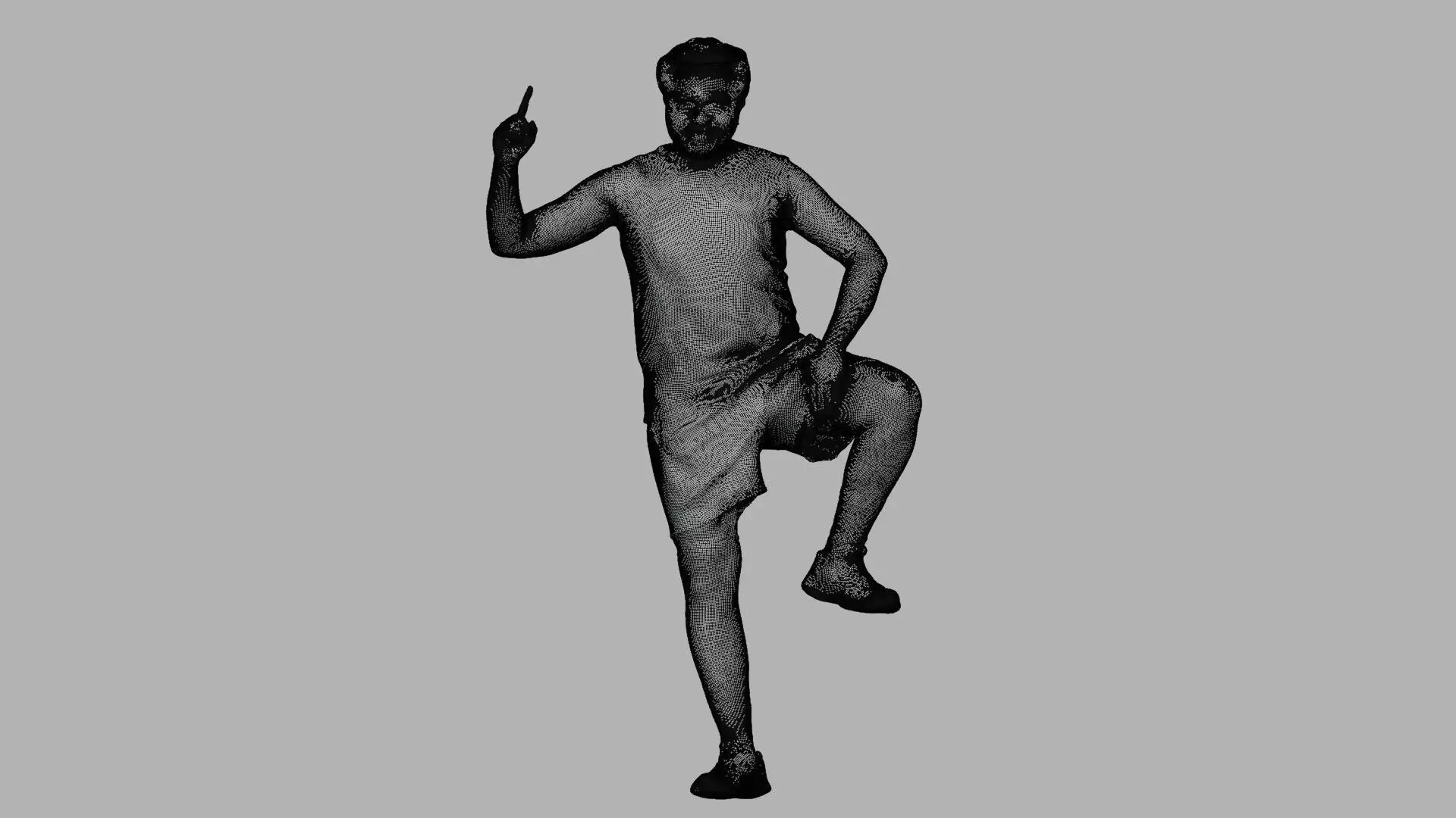 Male Kabaddi Player Scanned Action Pose 3D Model 3D model_6