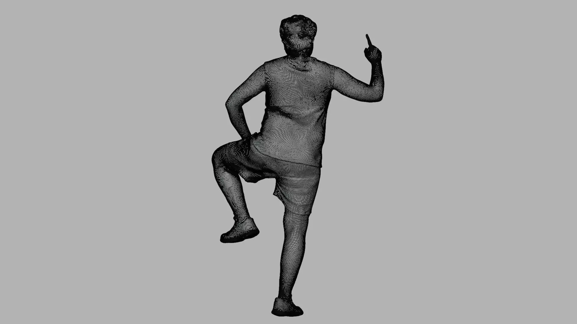 Male Kabaddi Player Scanned Action Pose 3D Model 3D model_7