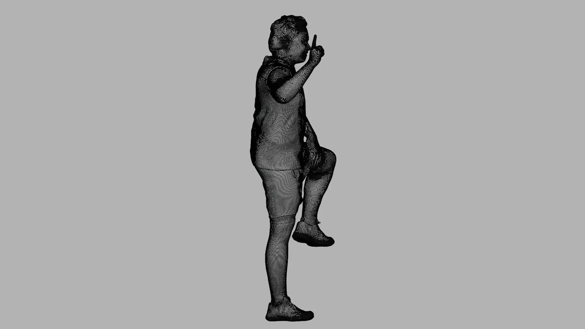 Male Kabaddi Player Scanned Action Pose 3D Model 3D model_11