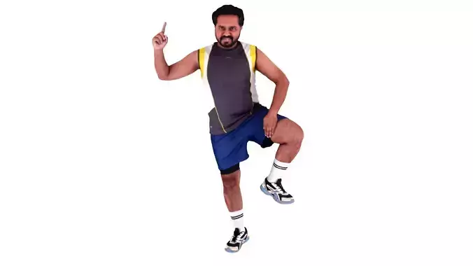 Male Kabaddi Player Scanned Action Pose 3D Model