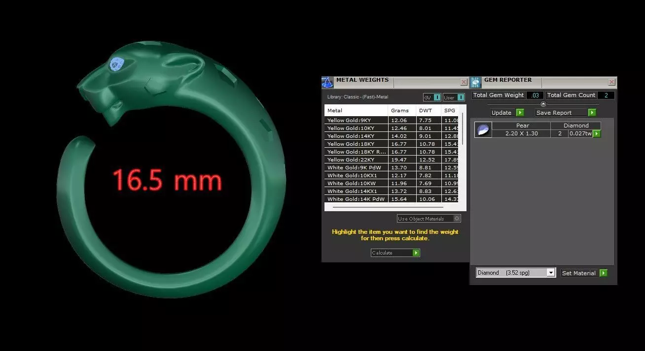 Panther Ring Medium Enamel 15mm-20mm 3D print model_11