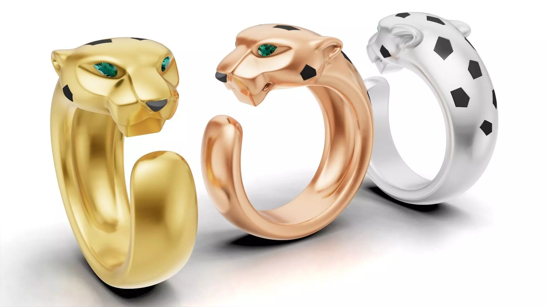 Panther Ring Medium Enamel 15mm-20mm 3D print model_2