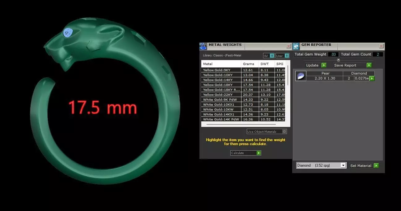 Panther Ring Medium Enamel 15mm-20mm 3D print model_13