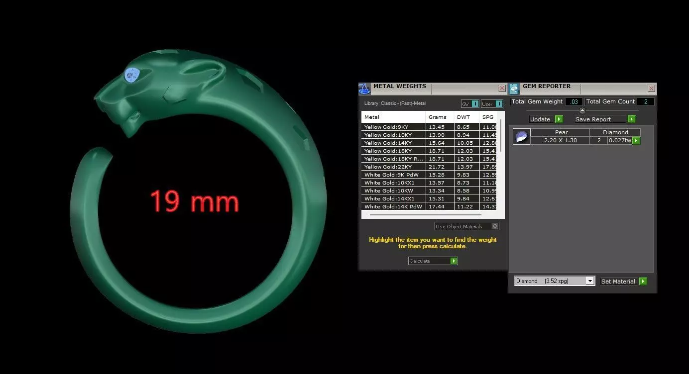 Panther Ring Medium Enamel 15mm-20mm 3D print model_16