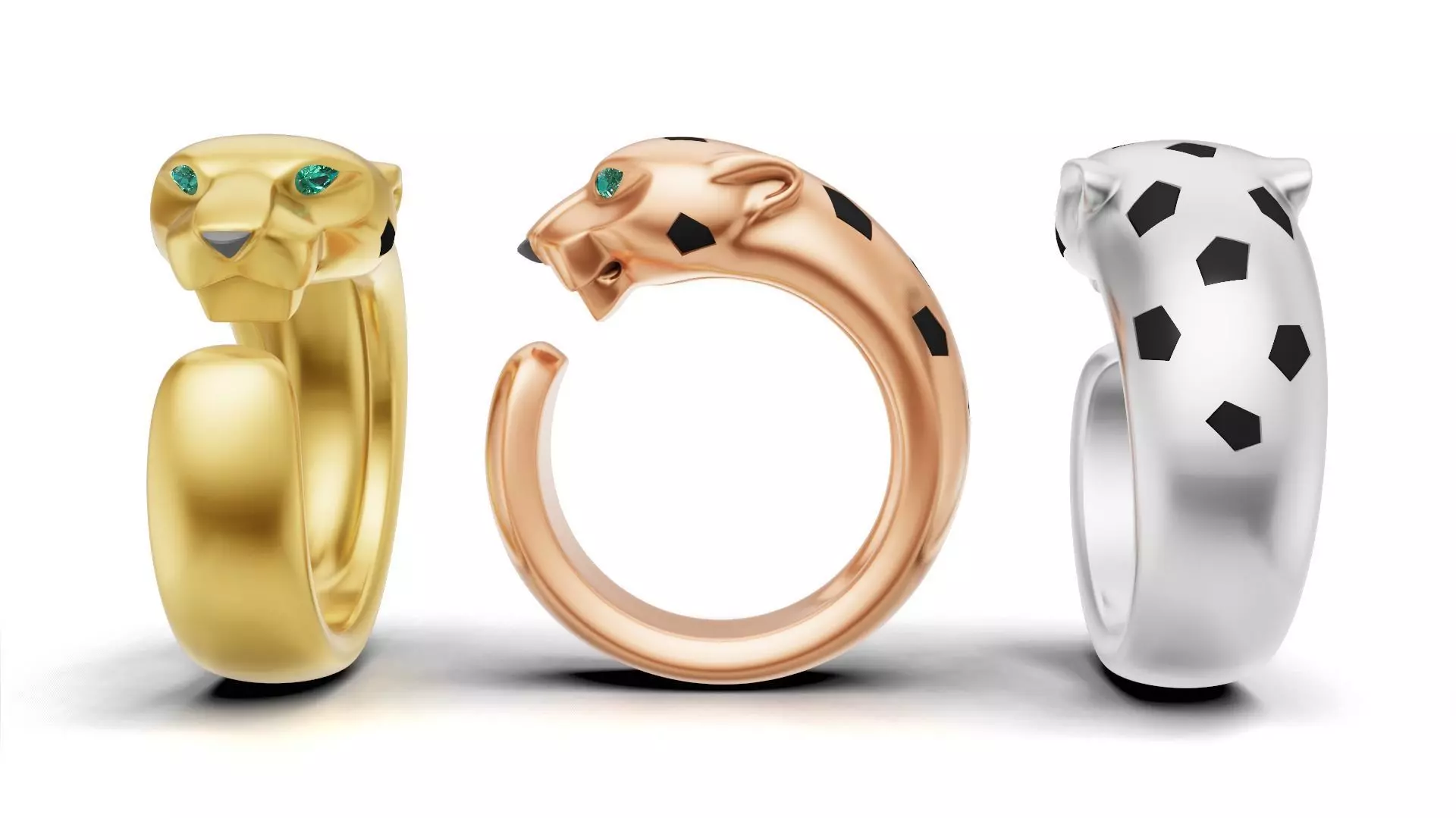 Panther Ring Medium Enamel 15mm-20mm 3D print model_3