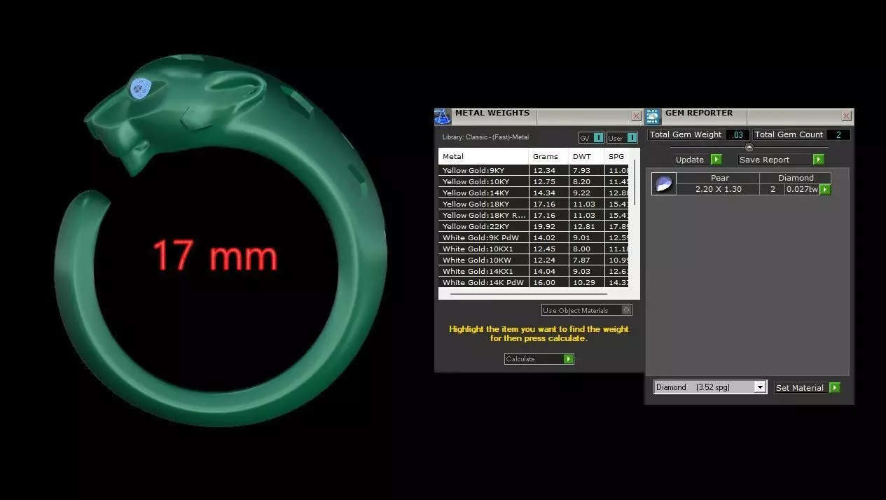 Panther Ring Medium Enamel 15mm-20mm 3D print model_12