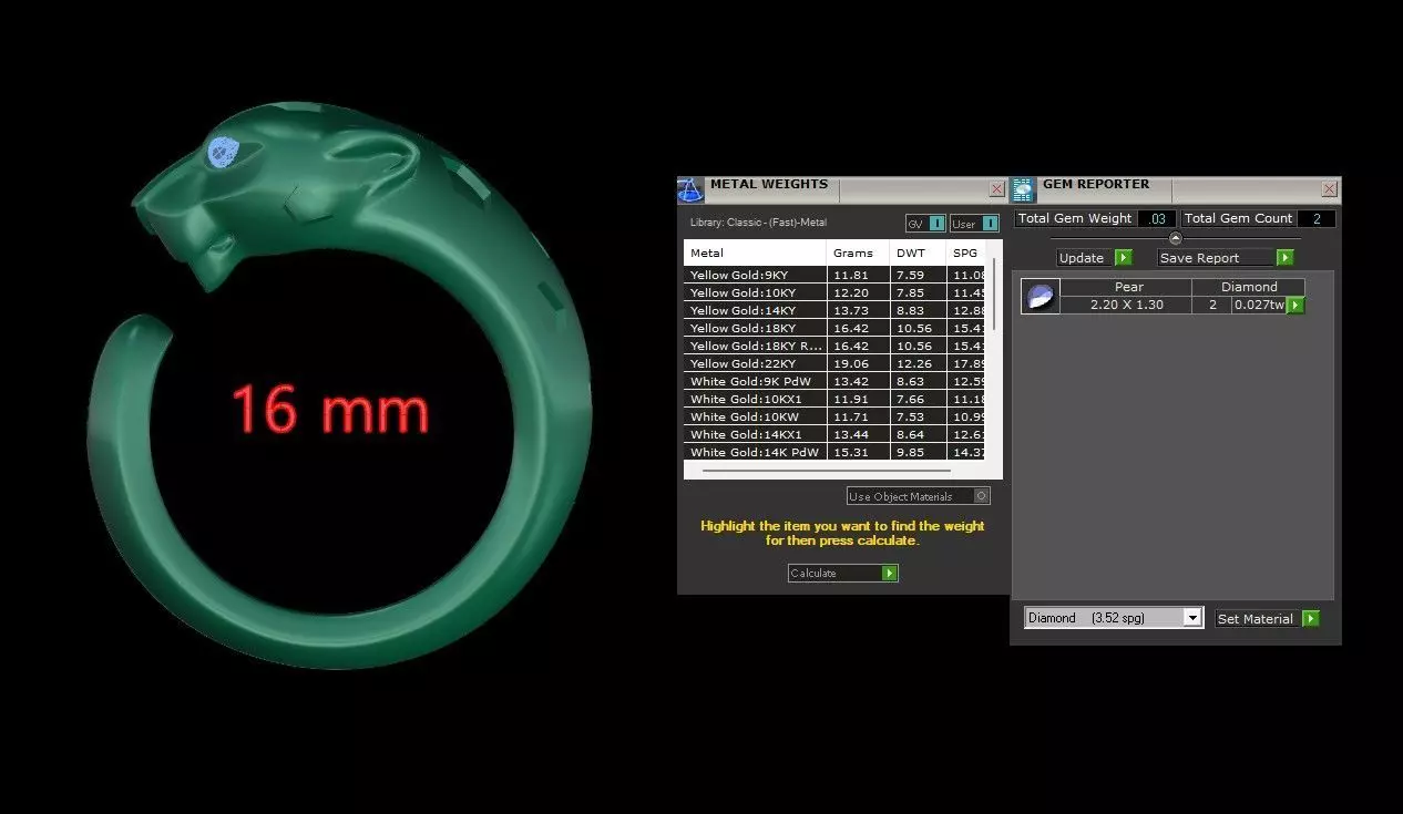 Panther Ring Medium Enamel 15mm-20mm 3D print model_10