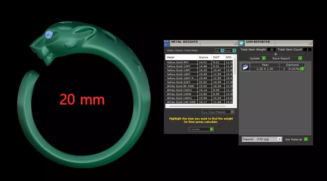 Panther Ring Medium Enamel 15mm-20mm 3D print model_18